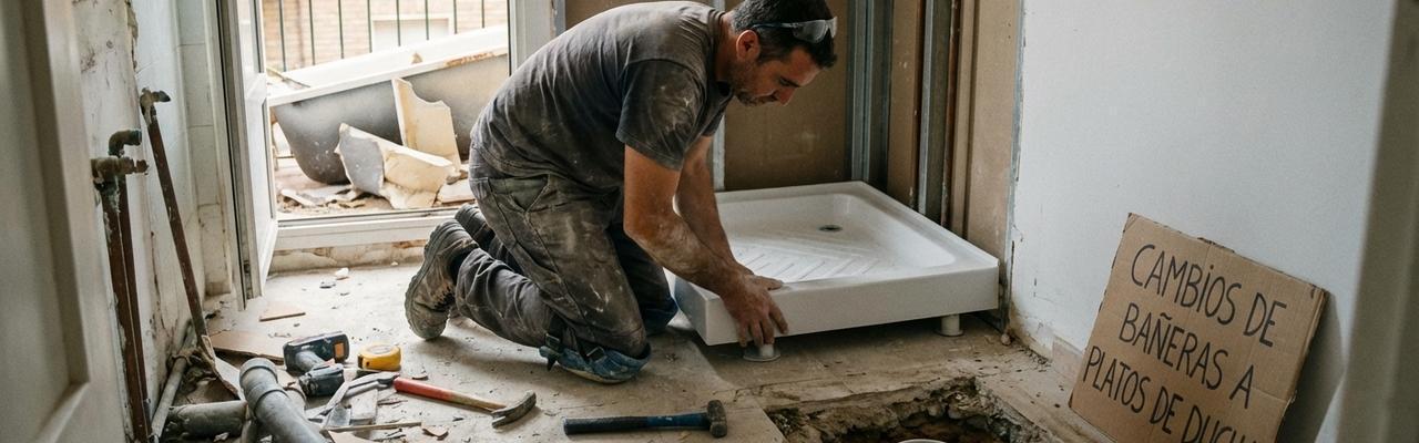 Cambios de bañeras a platos de ducha en Colindres