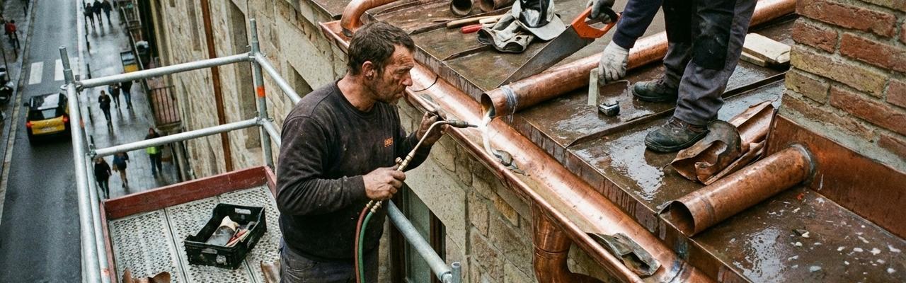 Montaje y reparación de bajantes y canalones en Colindres